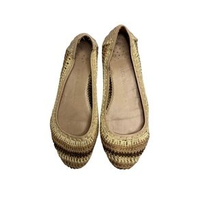 Jack Rogers Crochet Flats Womens Size 812 Beige Stitch Detail Ballet Flats